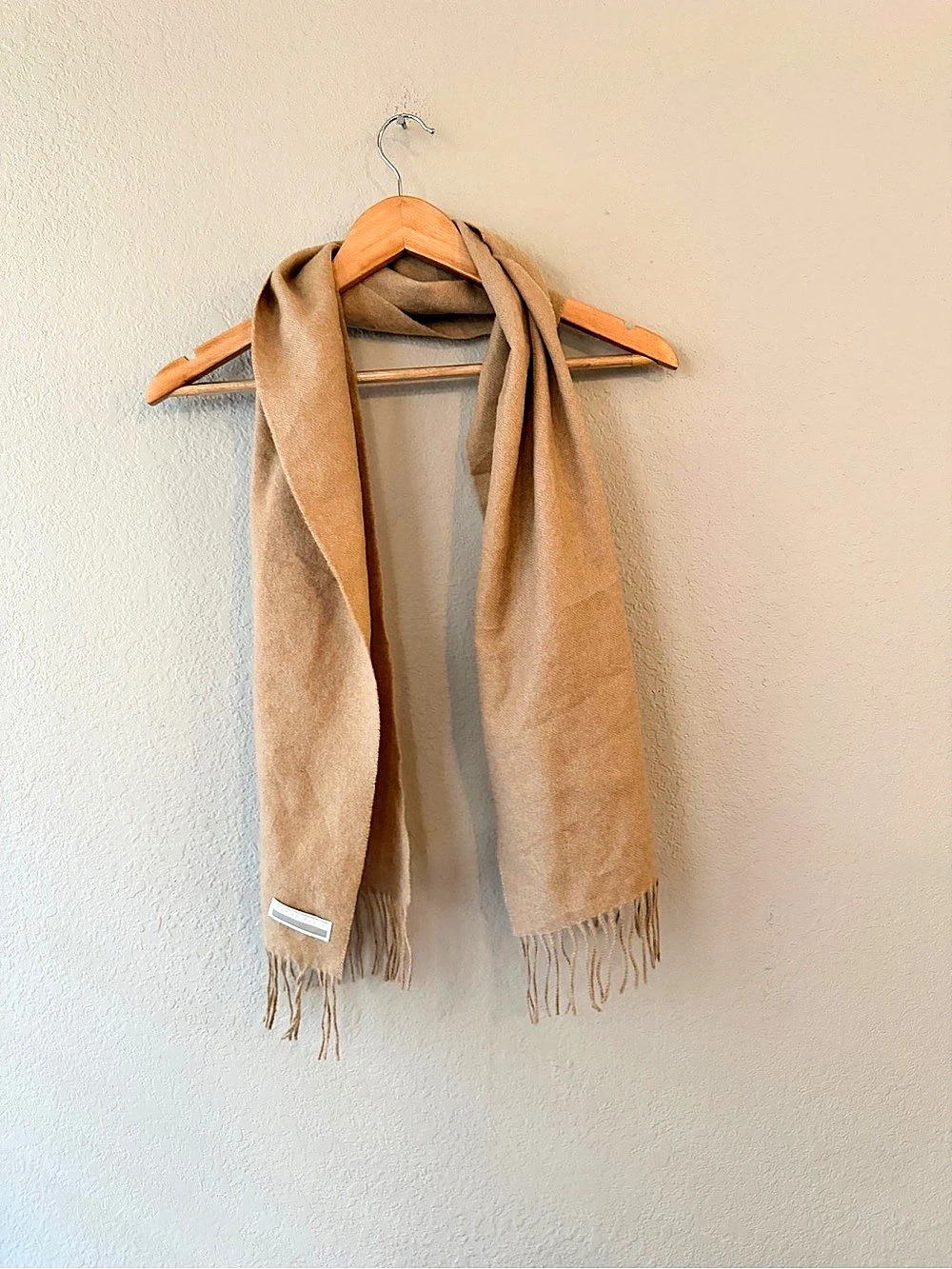 Perry Ellis Brown Fringed Wool Scarf